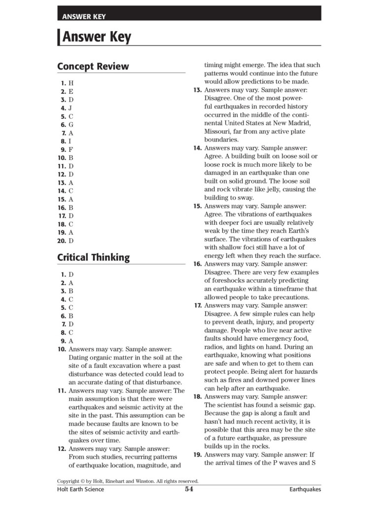 33 Holt Mcdougal Earth Science Worksheet Answers Worksheet Resource Plans