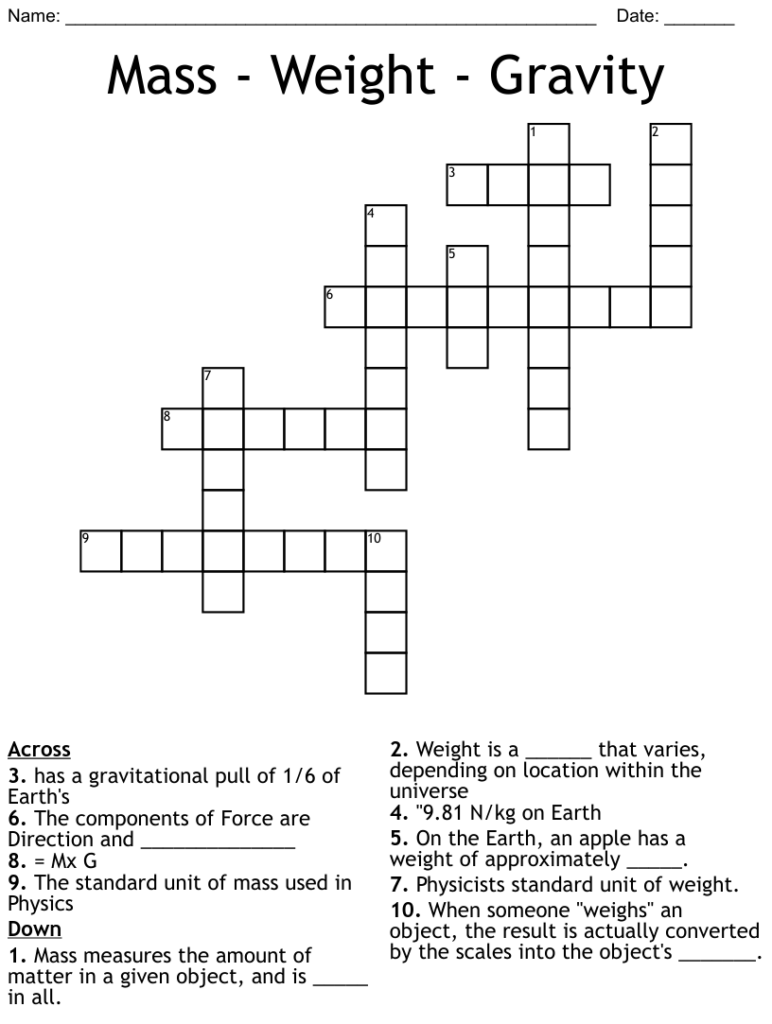 36 Physical Science Mass And Weight Worksheet Answer Key Support 