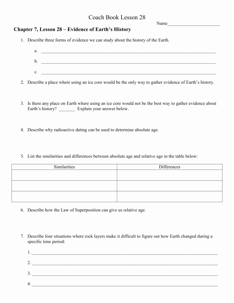 50 Relative Dating Worksheet Answer Key Chessmuseum Template Library