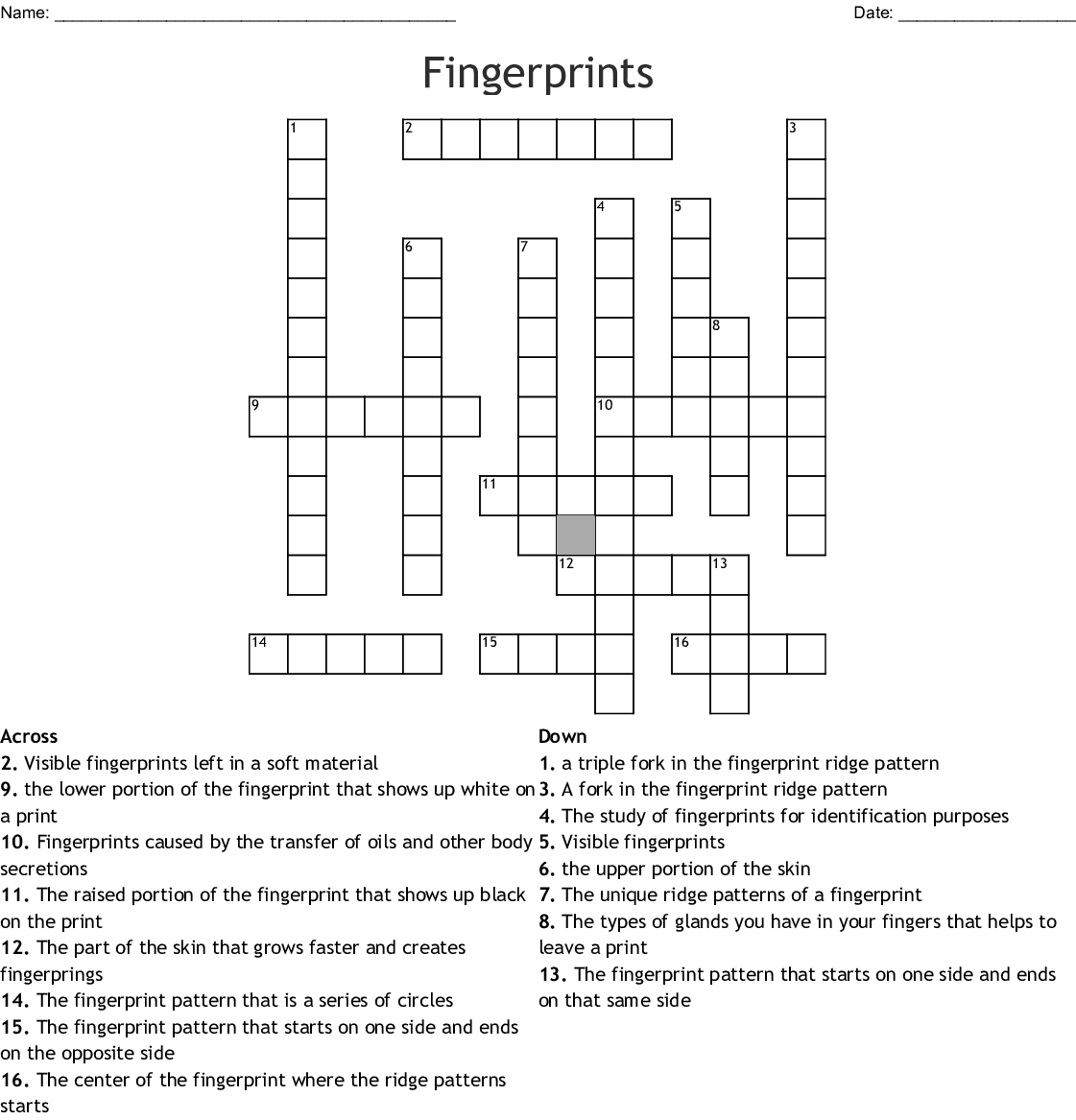 Forensic Science 4 Fingerprinting Worksheet Answers Scienceworksheets net