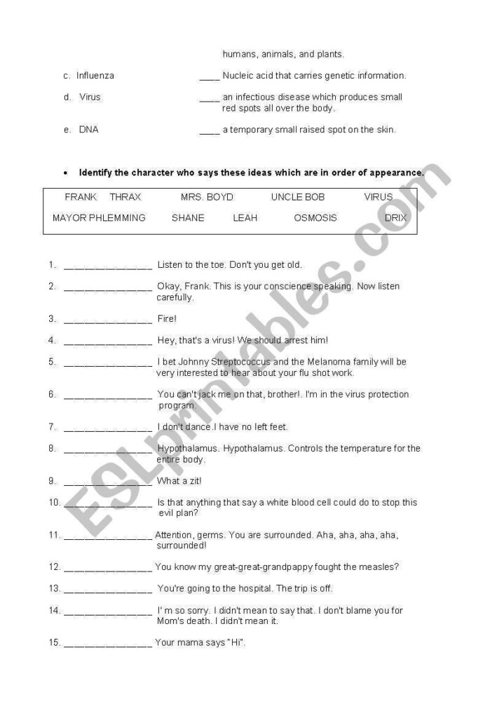 Bill Nye Germs Worksheet Printable Worksheet Template
