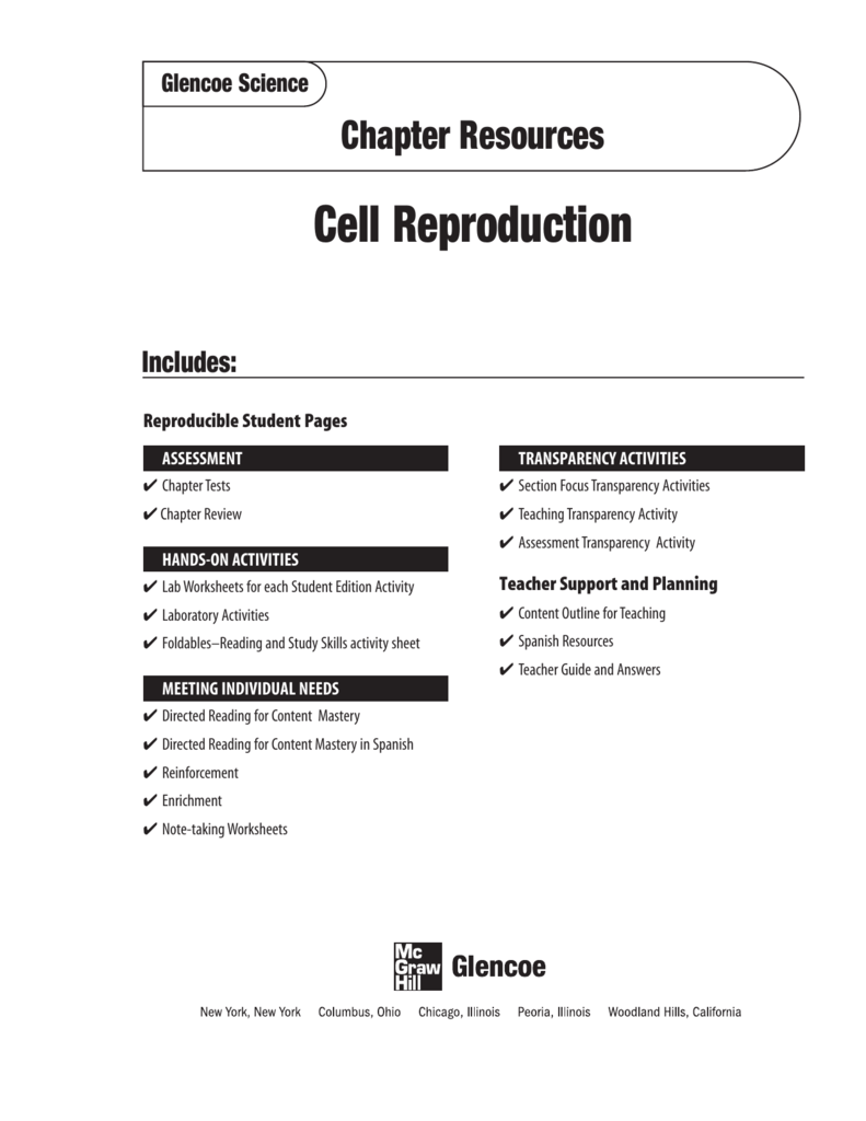 Chapter 10 Resource Cell Reproduction