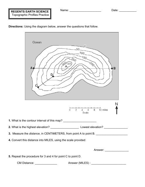 Earth Science Topographic Map Worksheet Answer Key Best Map Collection
