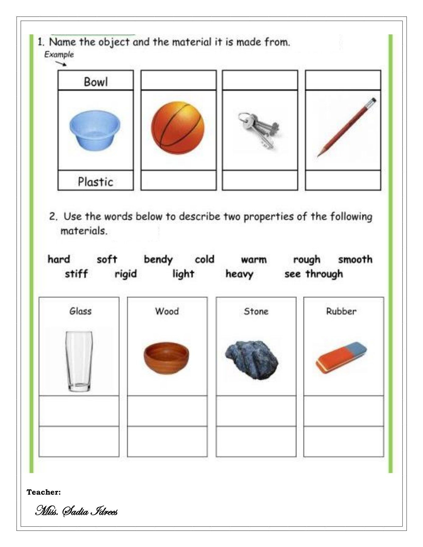 Grade 1 Science Worksheet materials 1st Grade Worksheets Science