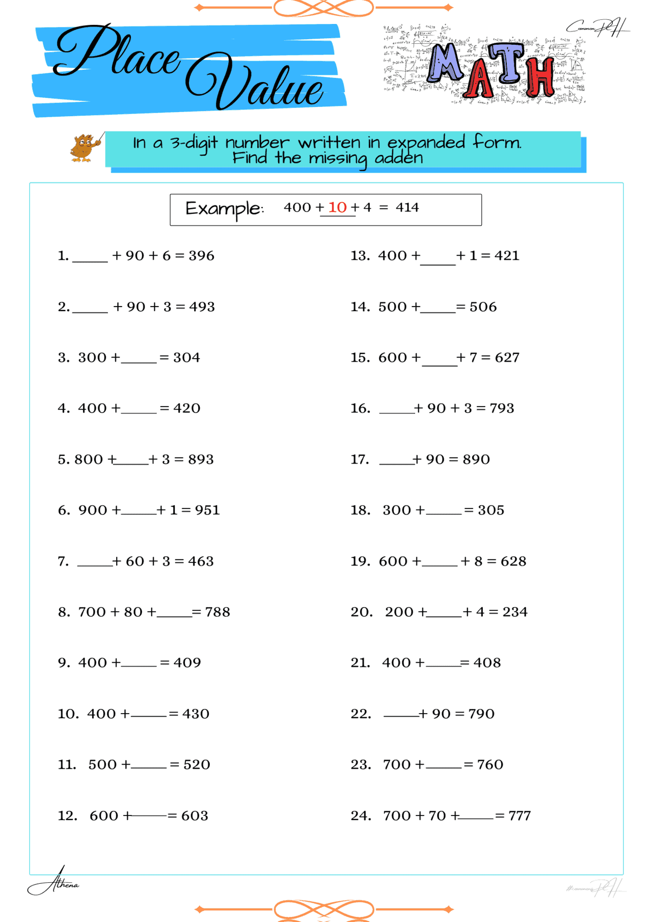 Grade 3 Math Activity Sheets Place Value 3 Digit Education PH ...