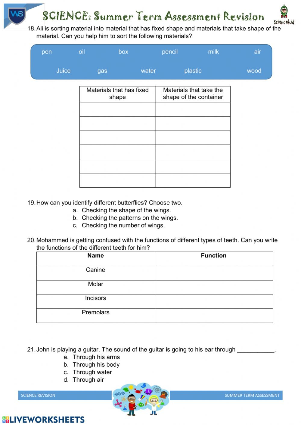 Science Worksheets For Grade 3 - Scienceworksheets.net