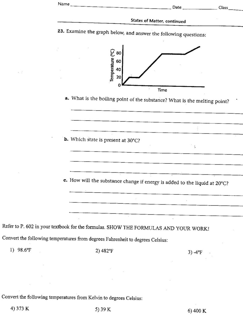 Heating Heating Curve Worksheet