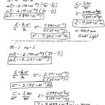 Heritage High School Honors Physical Science Light Worksheet Bohr Model