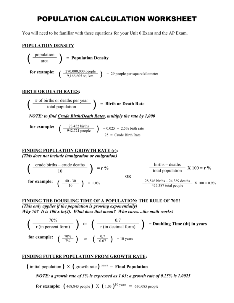 How To Calculate Population Growth Rate