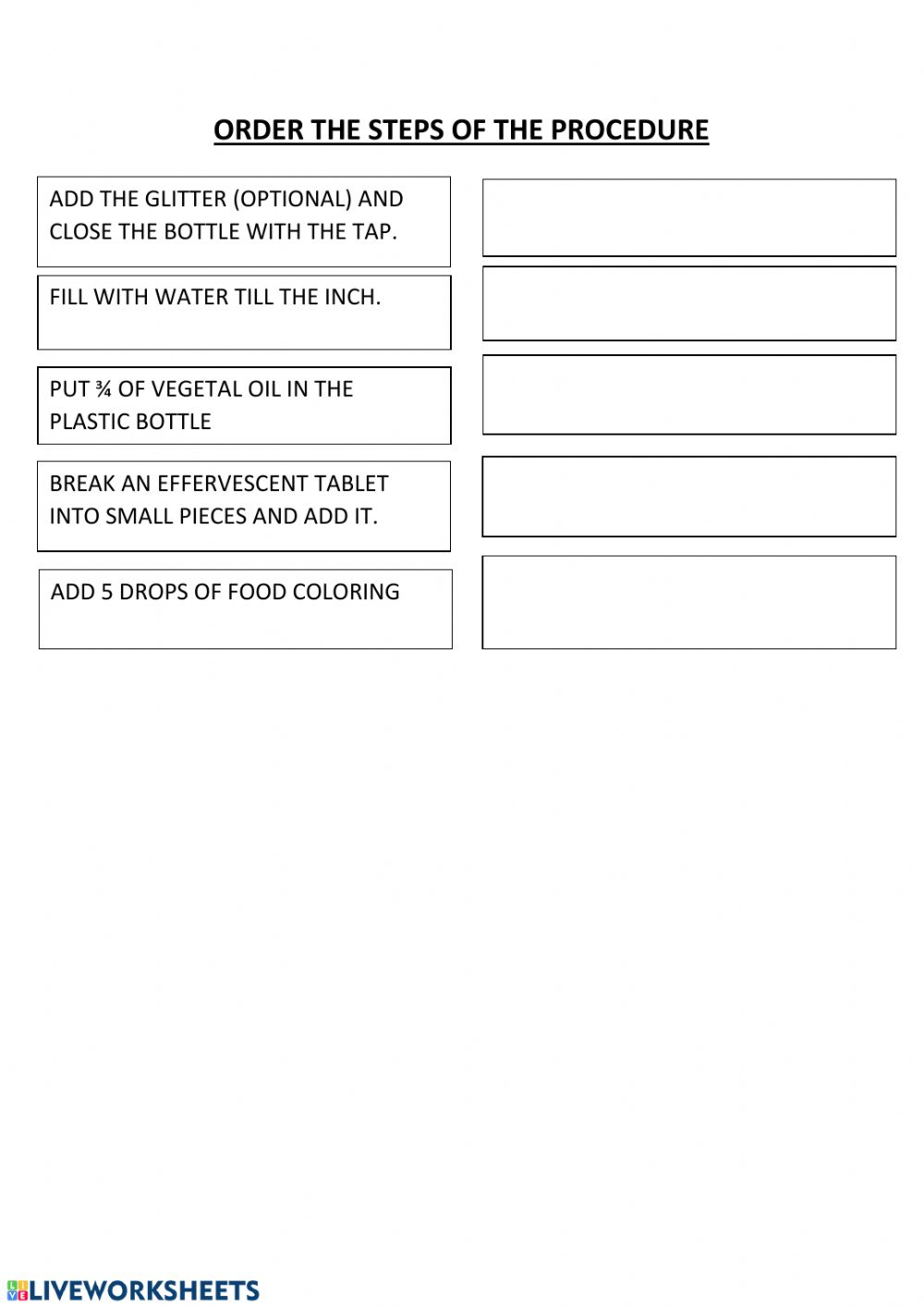 Lava Lamp Experiment Interactive Worksheet