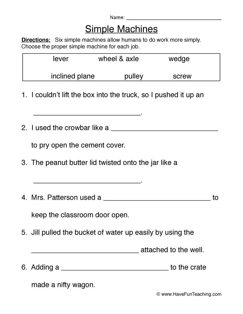 Machine Worksheets Have Fun Teaching