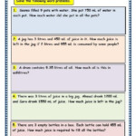 Measurement Word Problems Liters And Milliliters Worksheets 99Worksheets