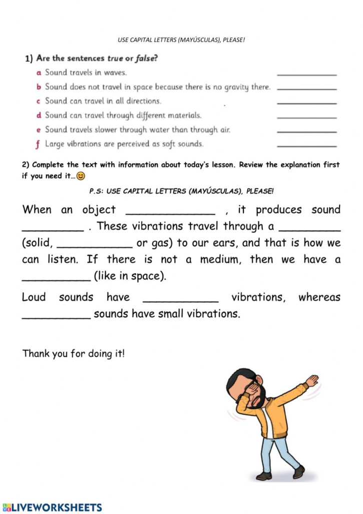 Natural Science Sound Worksheet