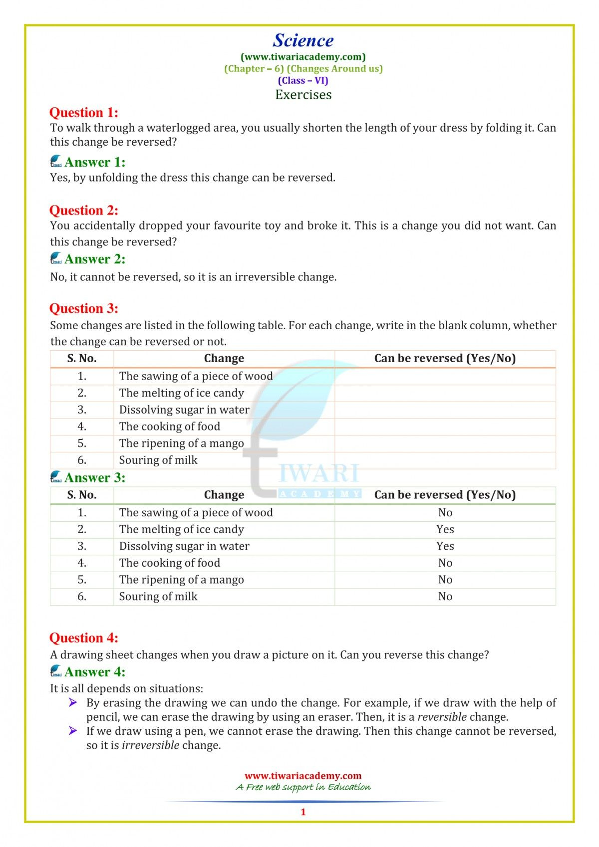 Ncert Class 6 Science Worksheets Pdf Askworksheet