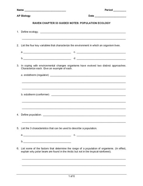 Population Ecology Graphs Worksheet Answers Worksheet