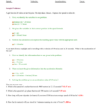 Practice Problems Speed Velocity And Acceleration
