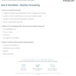 Quiz Worksheet Weather Forecasting Study