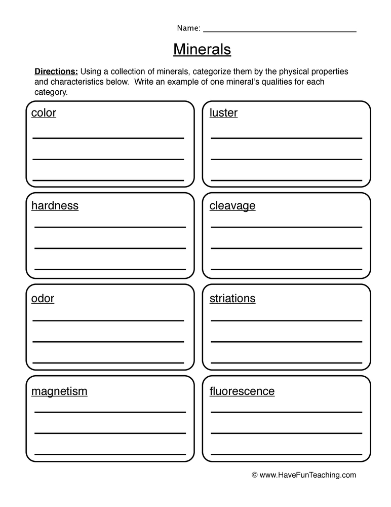 Rock Worksheets Have Fun Teaching