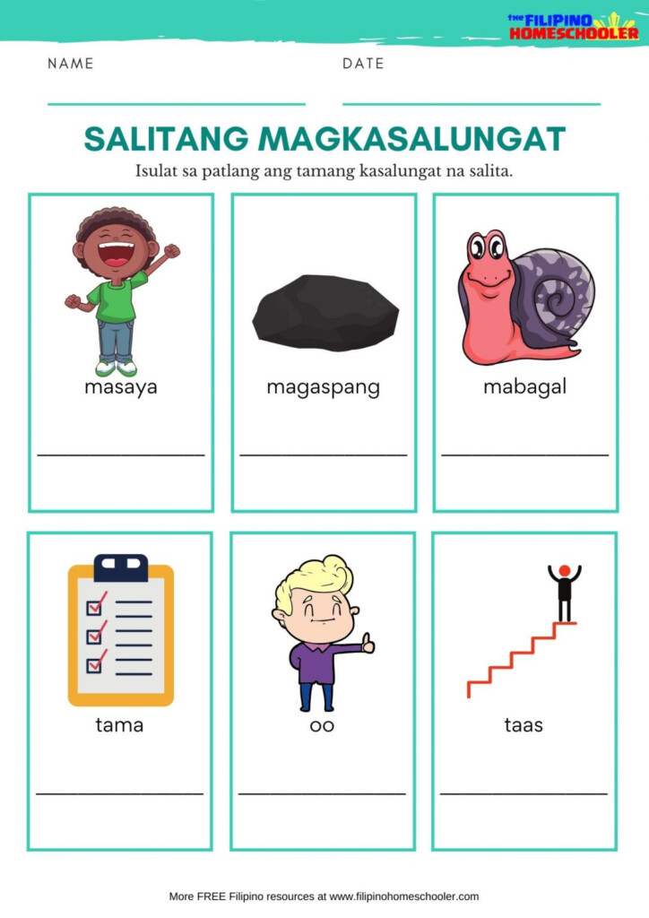 Salitang Magkasalungat Worksheets SET 2 The Filipino Homeschooler