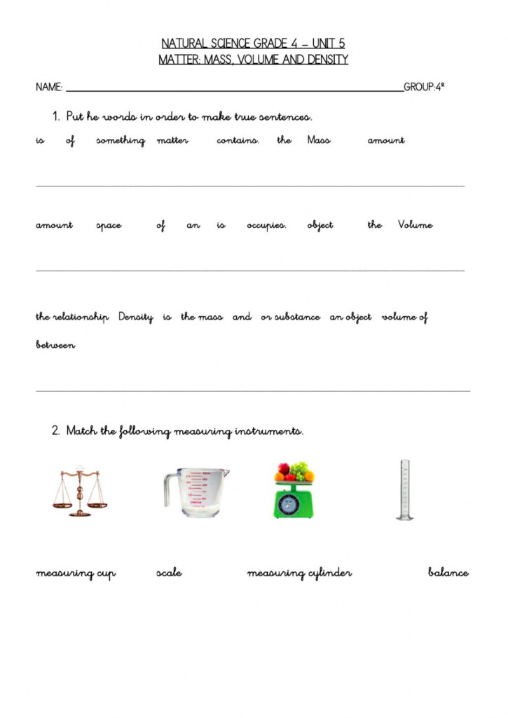 Science Teacher Density Worksheet Answer Key 32 Physical Science Mass 