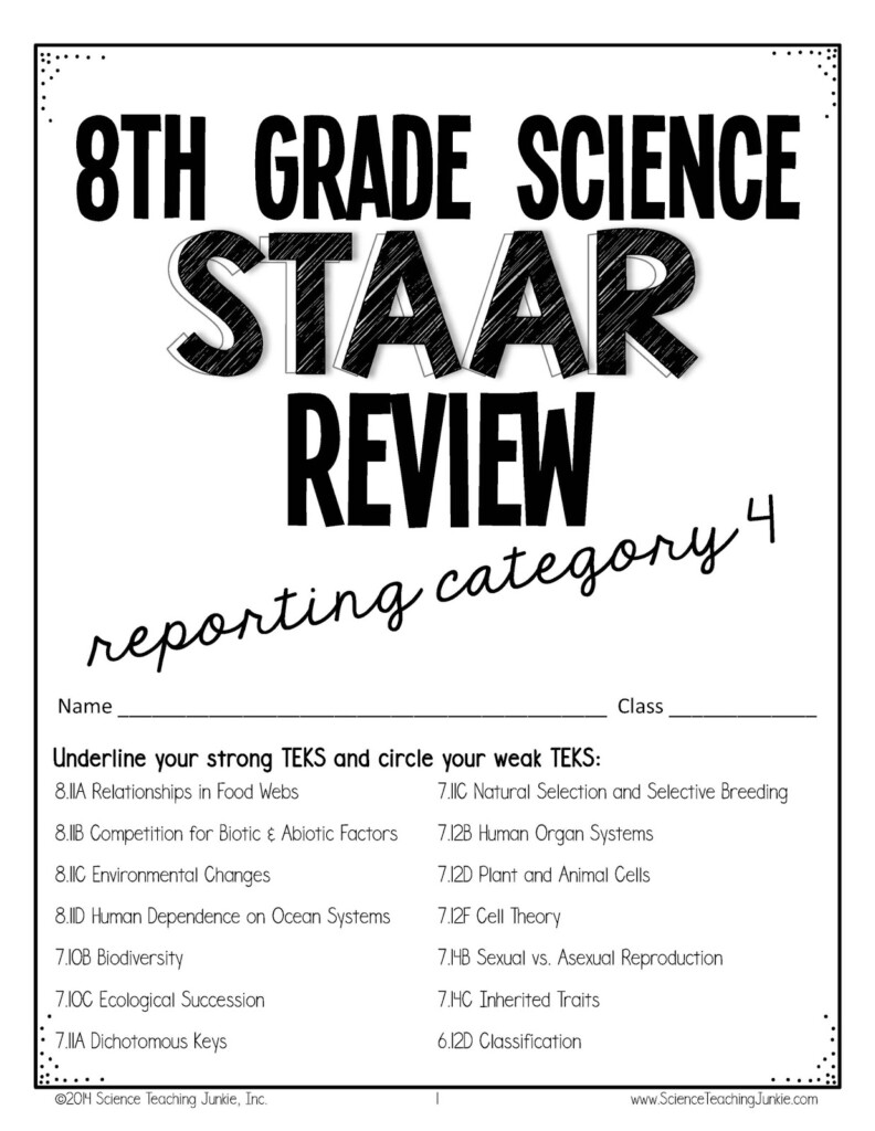 Science Teaching Junkie Inc 8th Grade Science STAAR Review