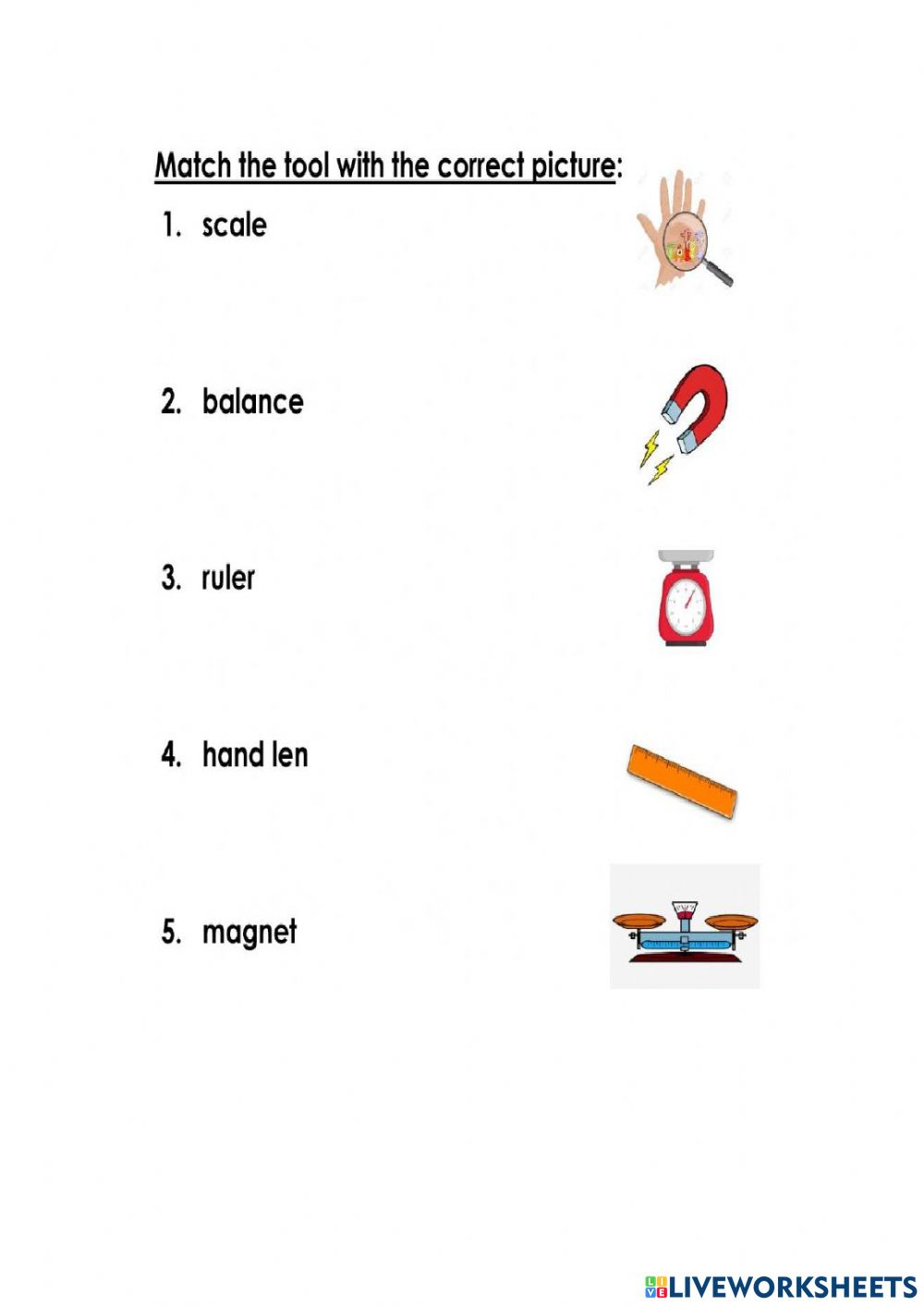 Science Tools Worksheet For 2nd