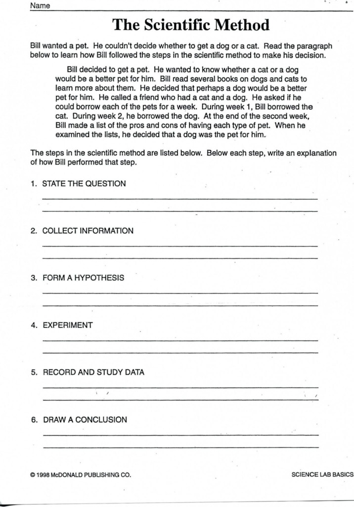 Scientific Method Worksheet Elementary