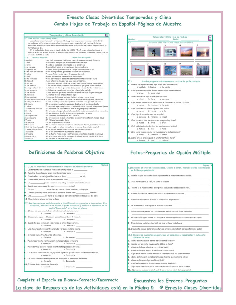 Seasons Reasons Worksheet Answer Key A Worksheet Blog