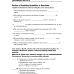 Skills Worksheet Concept Review Section Balancing Chemical Equations