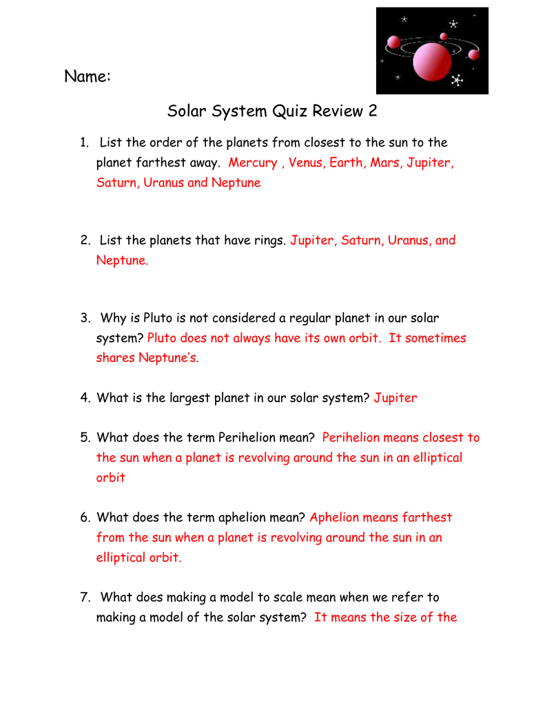 Solar System Quiz For Grade 5 With Answers Jinda Olm