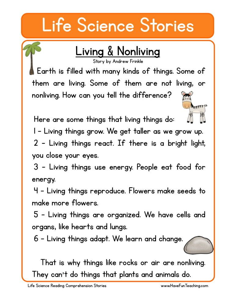 Teach Child How To Read 1st Grade Science Comprehension Worksheets