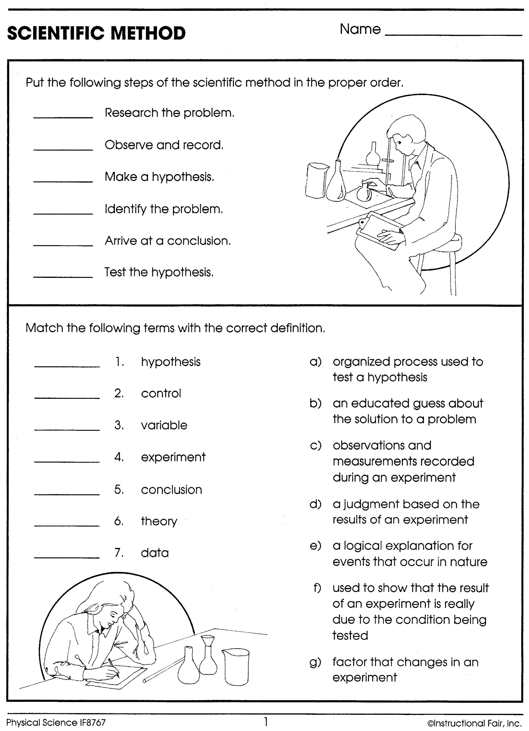 Third Grade Scientific Method Worksheet Pdf For 3rd Grade