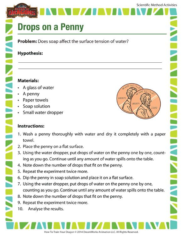 View Drops On A Penny Cool Science Experiments Scientific Method 