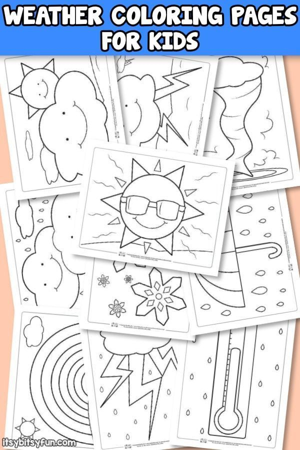 Weather Coloring Pages For Kids Weather Crafts Preschool Weather 