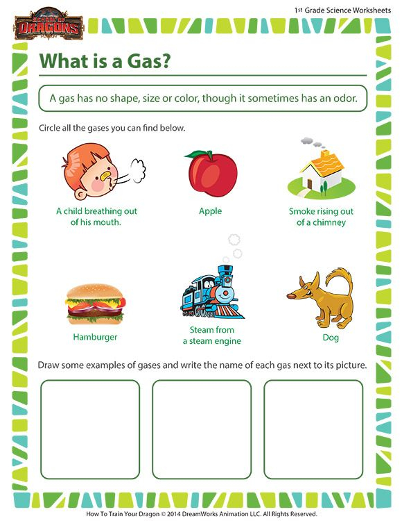 What Is A Gas Free Fun Science Worksheet For First Grade Fun