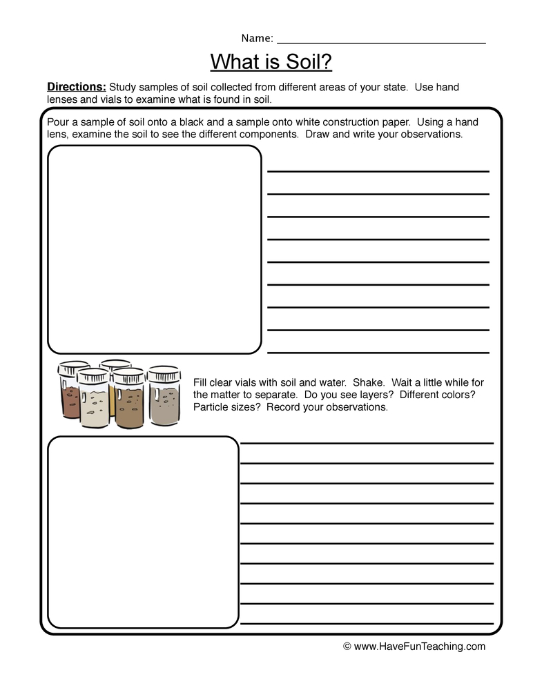 What Is Soil Soil Worksheet 1
