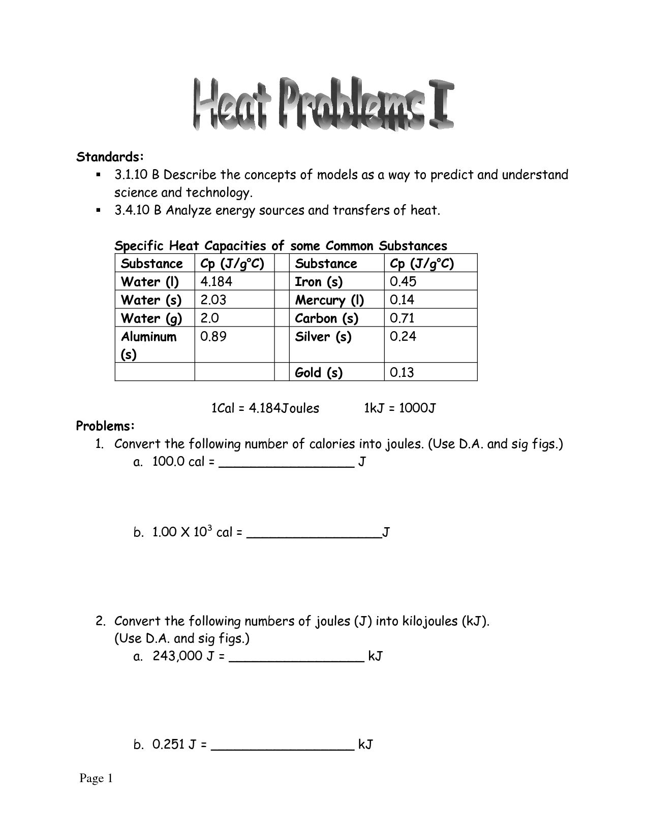 10 Science Worksheets On Heat Worksheeto