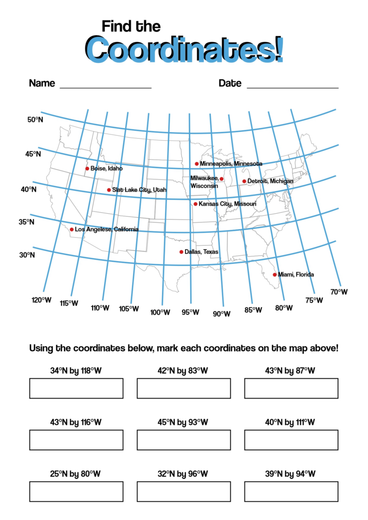 15 Latitude And Longitude Map Worksheet Worksheeto