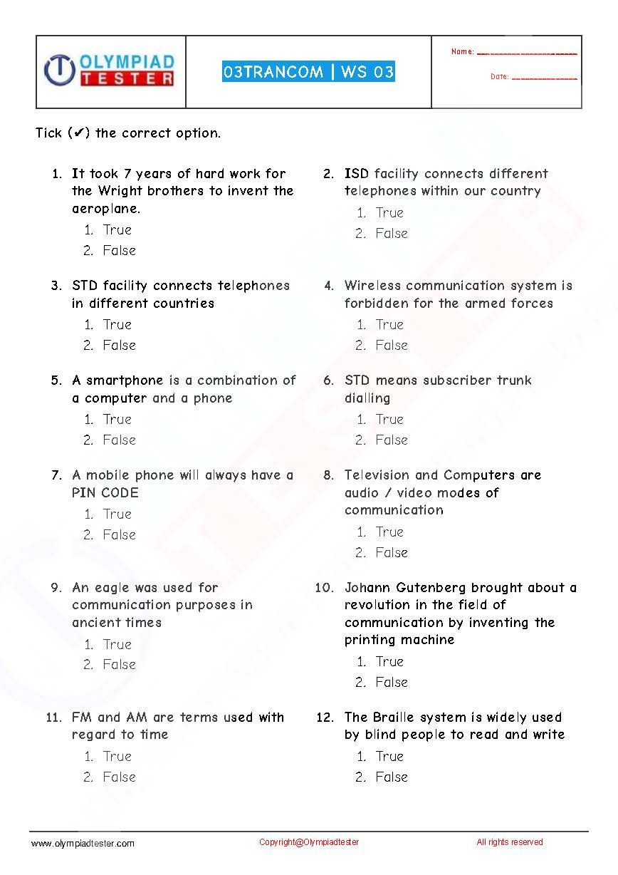 Science olympiad for class 3 worksheets pdf free download