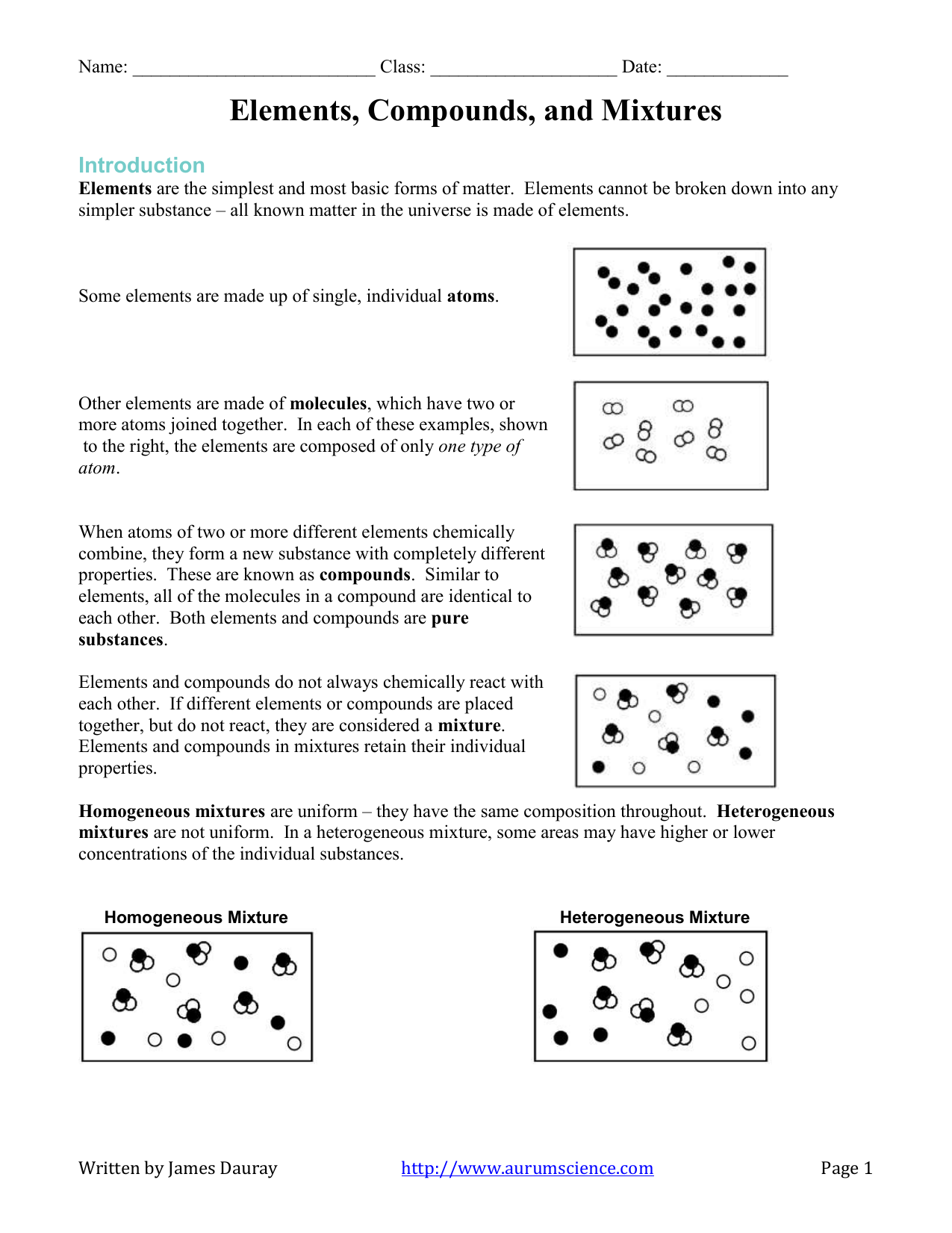 physical-science-elements-compounds-and-mixtures-worksheet