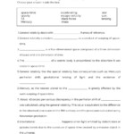 General Relativity Worksheet