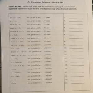 A Computer Science Arrays Worksheet 3 Answers Scienceworksheets Net A Computer Science Arrays Worksheet 3 Answers Scienceworksheets Net