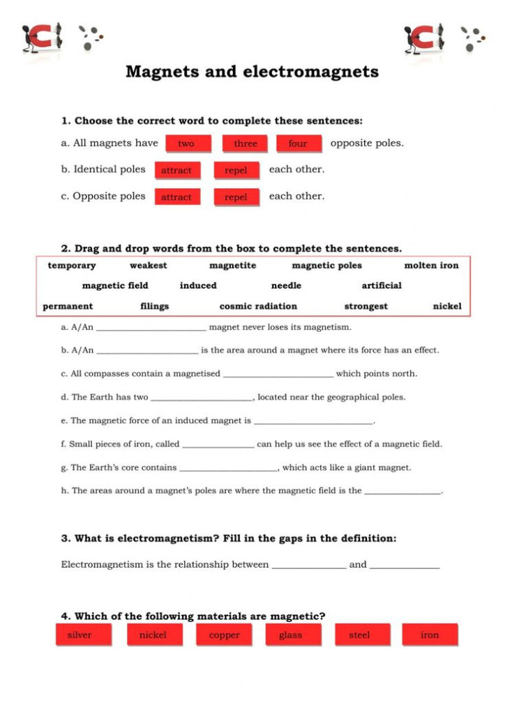 Magnets And Electromagnets Worksheet Electromagnet Phonics 