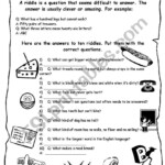 RIDDLES ESL Worksheet By Helen vin