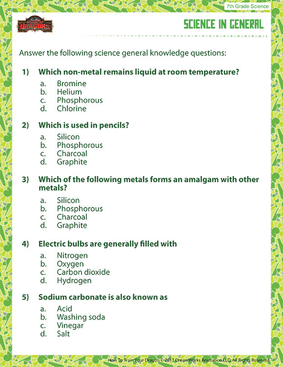 Science In General View 7th Grade Science Printable PDFs SoD