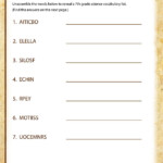 Science Word Scramble View 7th Grade Kids Worksheets SoD