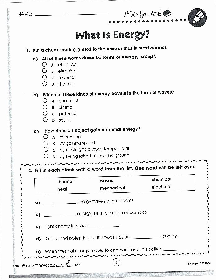 Science Worksheet For 8Th Grade Printables Atoms Worksheet Mywcct 