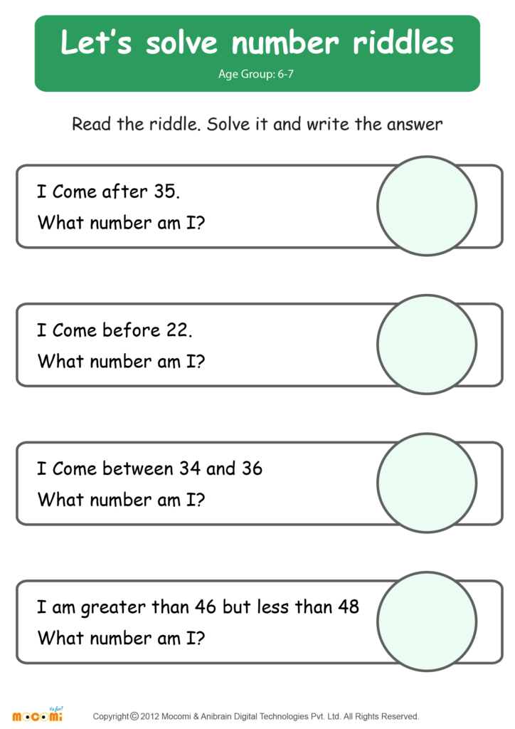 Solve Riddle Worksheet 02 Math For Kids Mocomi Math Riddles 