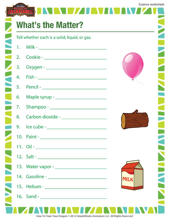 What s The Matter View 3rd Grade Science Worksheet SoD