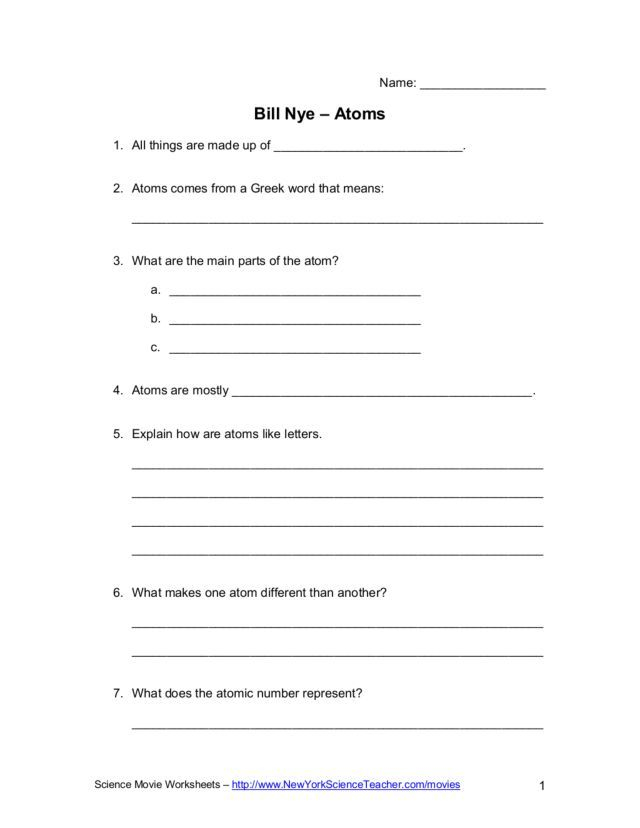 10Th Grade Science Worksheets